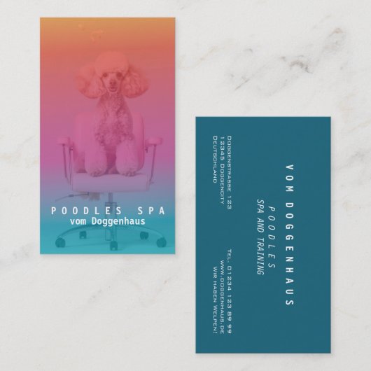 Pink Poodle Wellness-Center Business Card Visitenkarte (Vorne/Hinten)