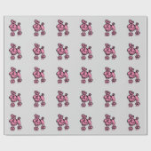 Pink Poodle Wrapping Paper Geschenkpapier (Flach)