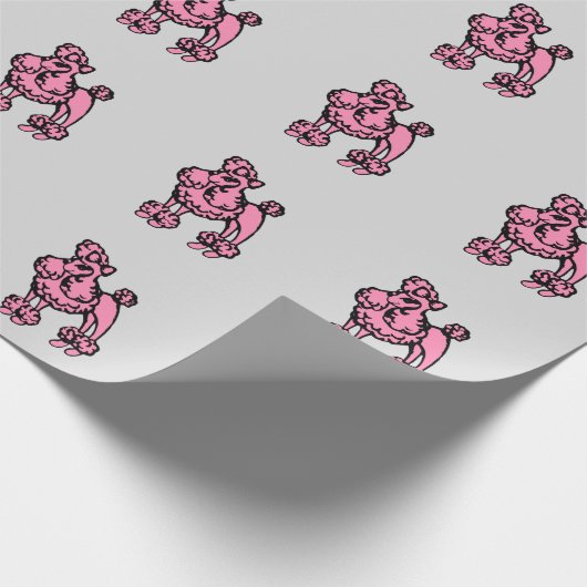 Pink Poodle Wrapping Paper Geschenkpapier (Ecke)