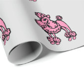 Pink Poodle Wrapping Paper Geschenkpapier (Rolleneckpunkt)