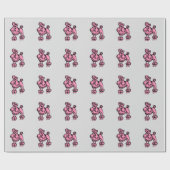 Pink Poodle Wrapping Paper Geschenkpapier (Flach)
