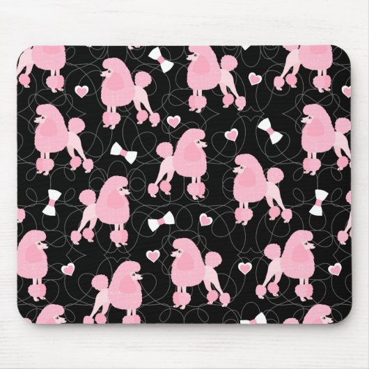 Pink Poodles and Bows Pattern Mousepad (Vorne)