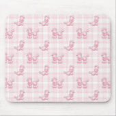 Pink Poodles auf Kariert Mousepad (Vorne)