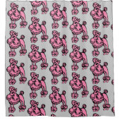 Pink Poodles Badezimmer Dusche Vorhang (Vorderseite)