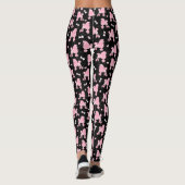 Pink Poodles und Bows Muster Schwarz Leggings (Rückseite)
