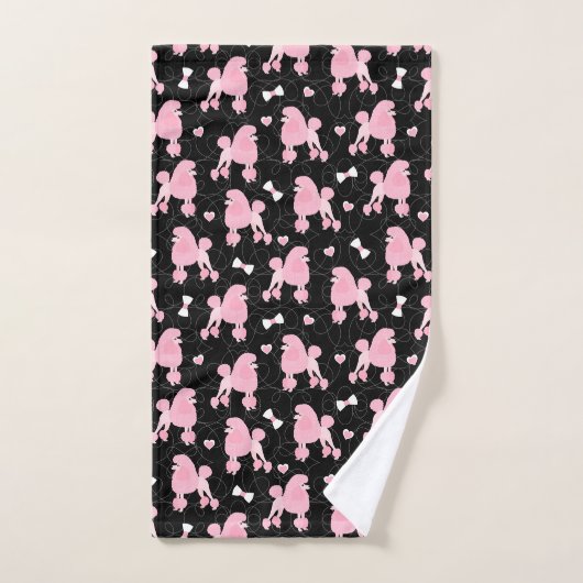 Pink Poodles und Bows Pattern Badhandtuch Set (Handtuch)