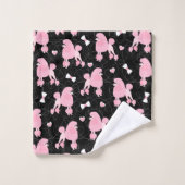 Pink Poodles und Bows Pattern Badhandtuch Set (Waschlappen)