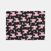 Pink Poodles und Bows Pattern Fleecedecke (Vorderseite (Horizontal))