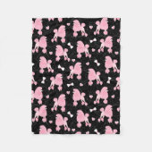 Pink Poodles und Bows Pattern Fleecedecke (Vorderseite)