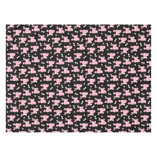 Pink Poodles und Bows Pattern Tischdecke (Vorderseite (Horizontal))