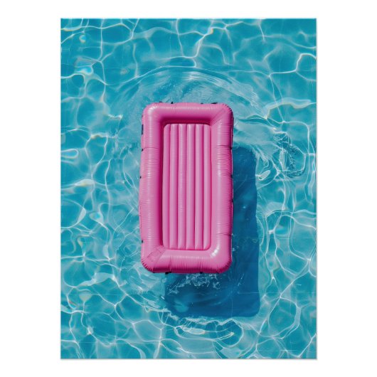 Pink Pool Float - Summer Relaxation Scene Poster (Vorderseite)