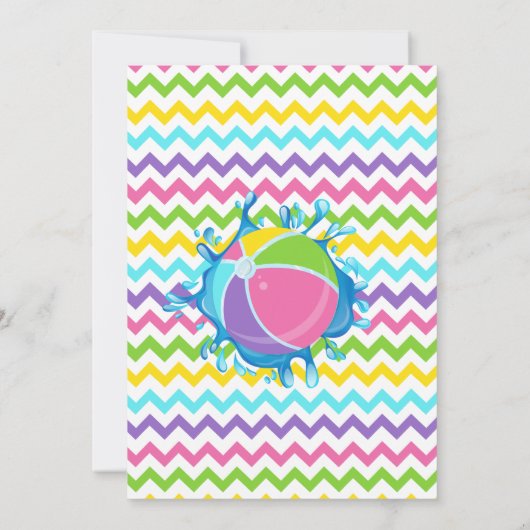 Pink Pool Geburtstag Sommerpause Einladung (Rückseite)