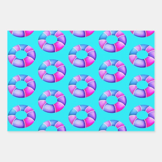 Pink Pool Party Birthday  Geschenkpapier Set (Vorderseite)