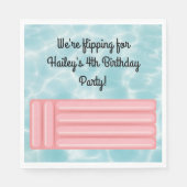 Pink Pool Party Personalisiert Napkins Serviette (Vorderseite)