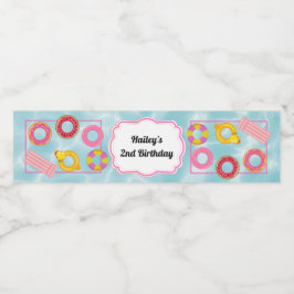 Pink Pool Party Wasser Flasche Etikett