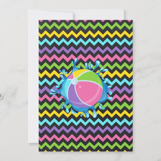 Pink Pool und Movie Birthday Summer Party Einladung (Rückseite)