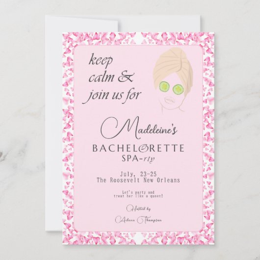 Pink Pool & Wellness-Center Wochenende Abwechslung Einladung (Vorderseite)