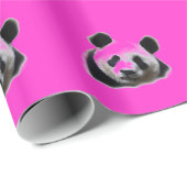 Pink Pop Art Panda Weihnachtswrapping Paper Geschenkpapier (Rolleneckpunkt)
