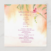 Pink Pop Freesia Peach Wedding Programm (Vorderseite)