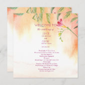 Pink Pop Freesia Peach Wedding Programm (Vorne/Hinten)