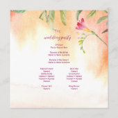 Pink Pop Freesia Peach Wedding Programm (Rückseite)