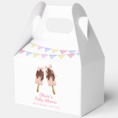 Pink Popcicle Bow Ice Cream Baby Dusche Geschenkschachtel (Vorderseite)