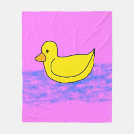 Pink Popcorn Anime Ducky Fleece Blanket