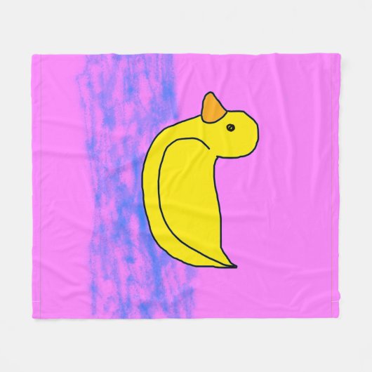 Pink Popcorn Anime Ducky Fleece Blanket (Vorderseite (Horizontal))