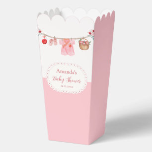 Pink Popcorn Floral Apple Wäscheleine Babyparty Geschenkschachtel