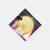 Pink Popcorn Movie Night Birthday Party  Serviette (Ecke)