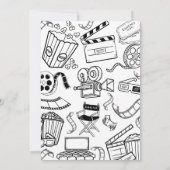 Pink Popcorn Movie Night Party Invitation Einladung (Rückseite)