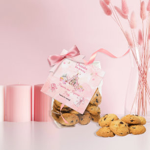 Pink Popcorn und Pajamas Slumber Geburtstagsparty Geschenkanhänger