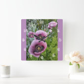 Pink Poppe Blume Kinder Zimmer Uhr (Zuhause)