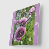 Pink Poppe Blume Kinder Zimmer Uhr (Winkel)