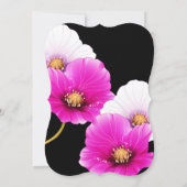 Pink Poppies blumenschwarze Geburtstagsparty Einladung (Rückseite)