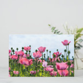 Pink Poppies Briefpapier (Stehend Vorderseite)