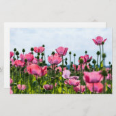 Pink Poppies Briefpapier (Vorne/Hinten)