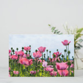 Pink Poppies Briefpapier (Stehend Vorderseite)
