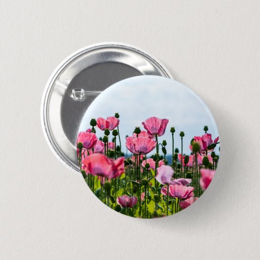 Pink Poppies Button (Vorne & Hinten)