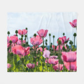Pink Poppies Fleecedecke (Vorderseite (Horizontal))