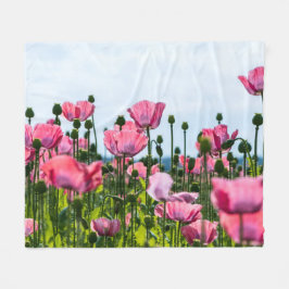 Pink Poppies Fleecedecke