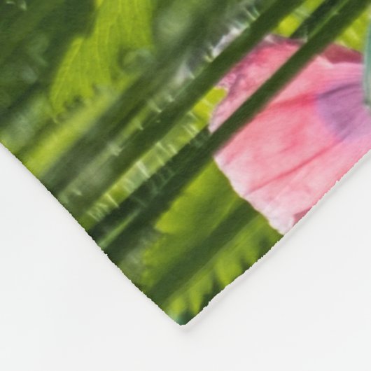 Pink Poppies Fleecedecke (Ecke)