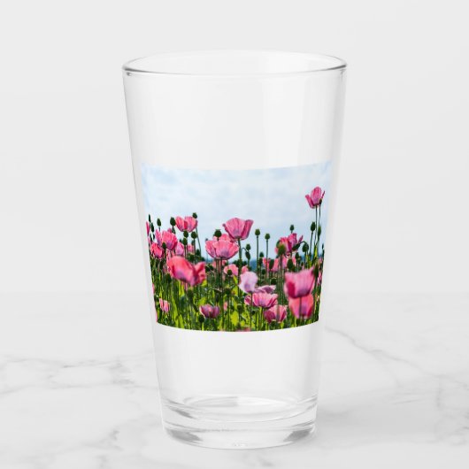 Pink Poppies Glas (Vorderseite)