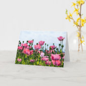 Pink Poppies Karte (Gelbe Blume)