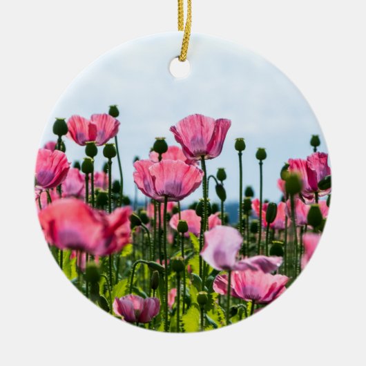 Pink Poppies Keramik Ornament (Vorne)
