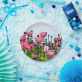 Pink Poppies Pappteller (Party)