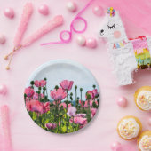 Pink Poppies Pappteller (Party)