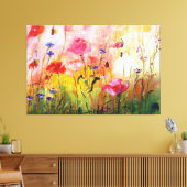 Pink Poppies Wildblume Zeichnen Leinwand (Insitu (Wohnzimmer))