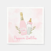 Pink Poppin Bottles Girl Baby Shower Serviette (Vorderseite)