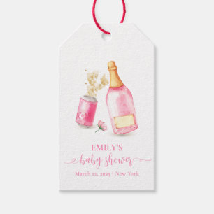 Pink Poppin Champagne Beer Girl Baby Dusche Geschenkanhänger